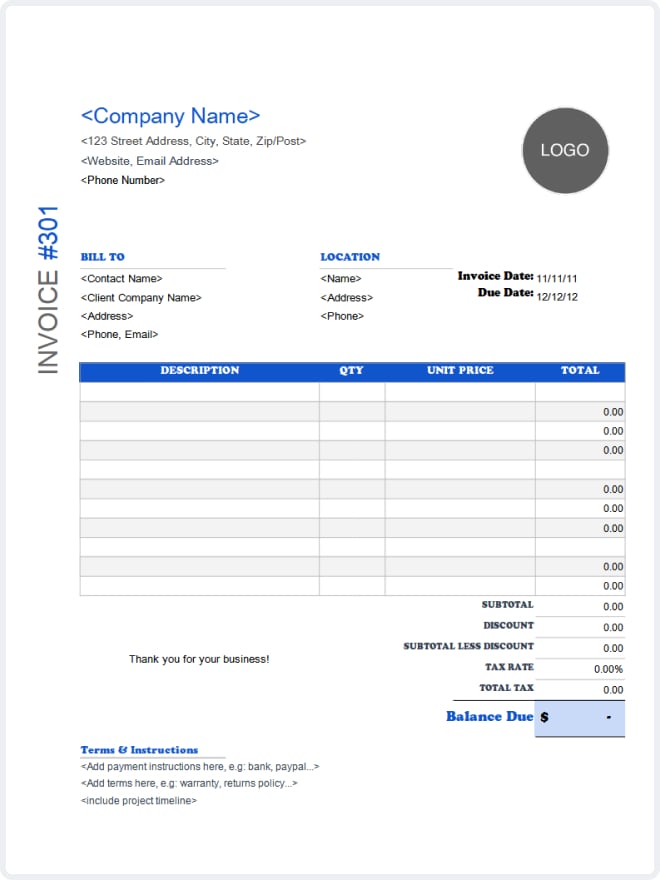 Training Invoice Simple