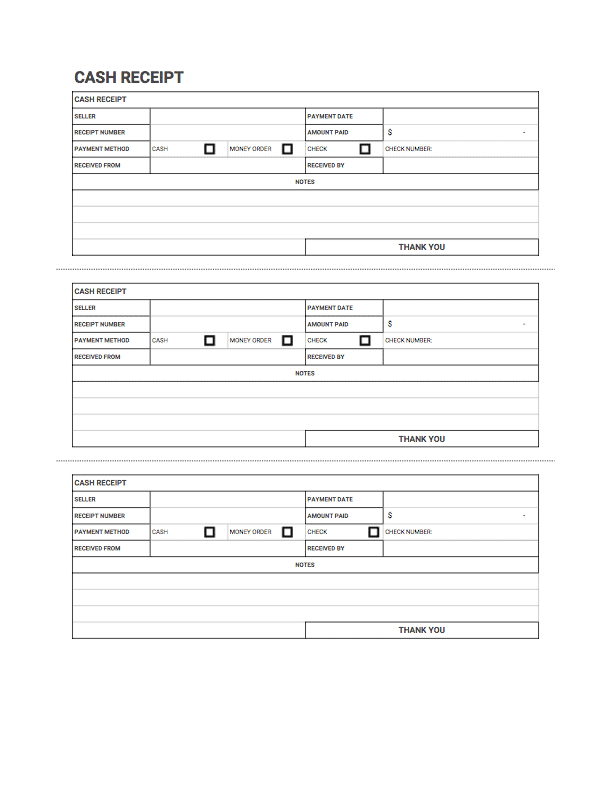 Cash Receipt Templates Free Download Invoice Simple