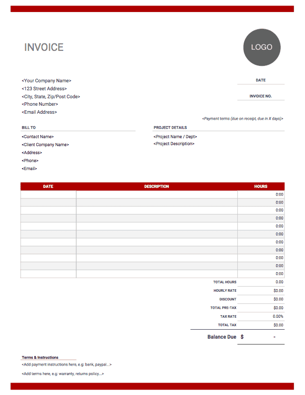 Download Photography Invoice Templates Free Download Invoice Simple