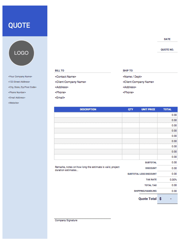 Word Quotation Template For Your Needs