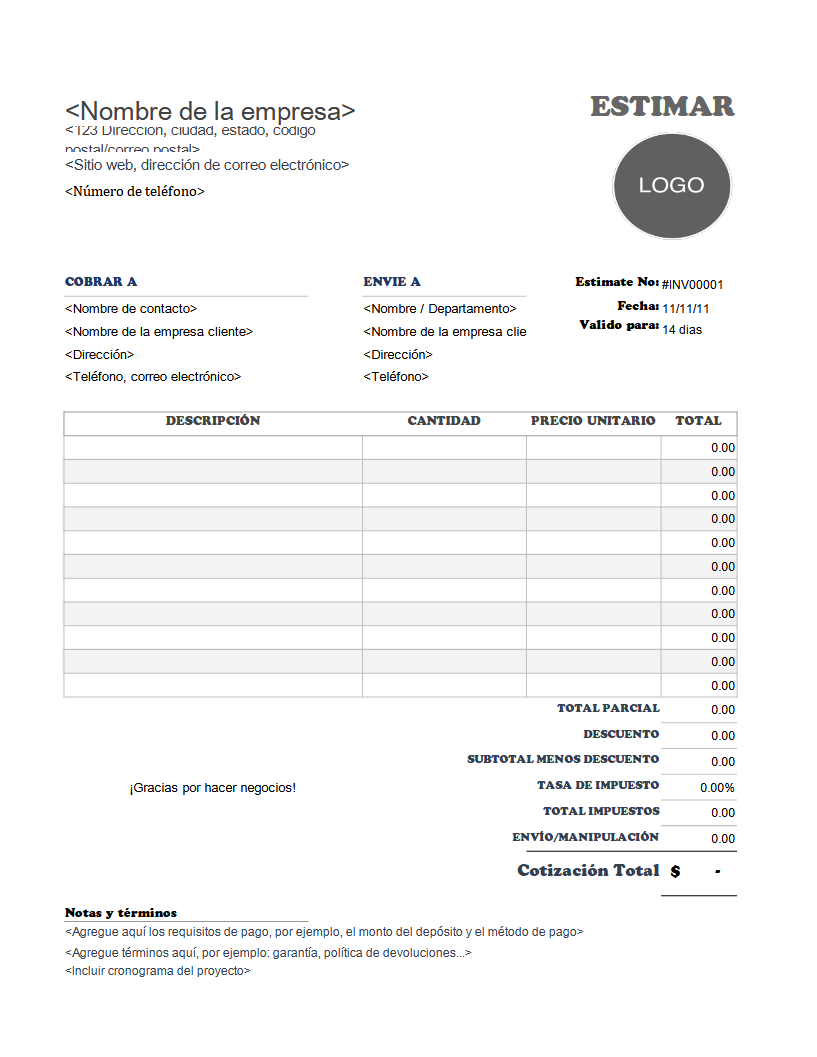 Free Estimate Templates - Invoice Simple