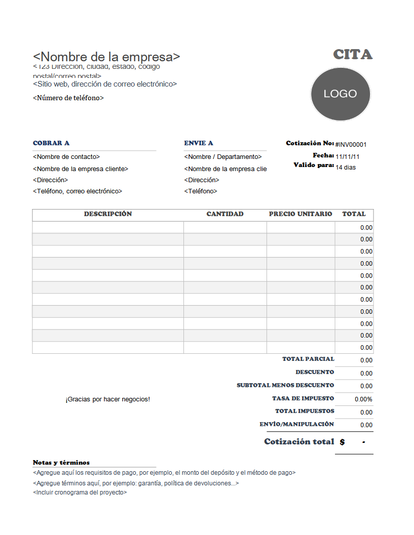 Free Quote Templates - Invoice Simple