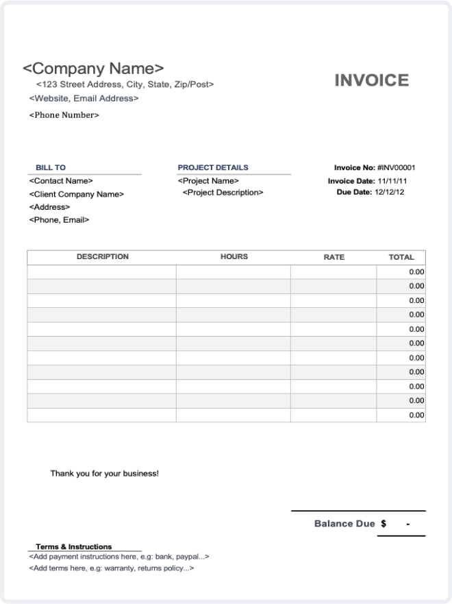 Free Videography Invoice Templates