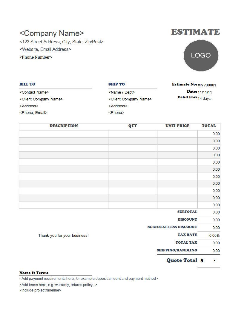 Free Pressure Washing Estimate Templates