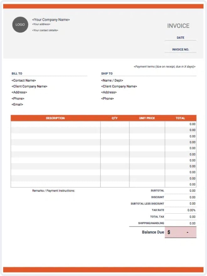 Invoice Template Image