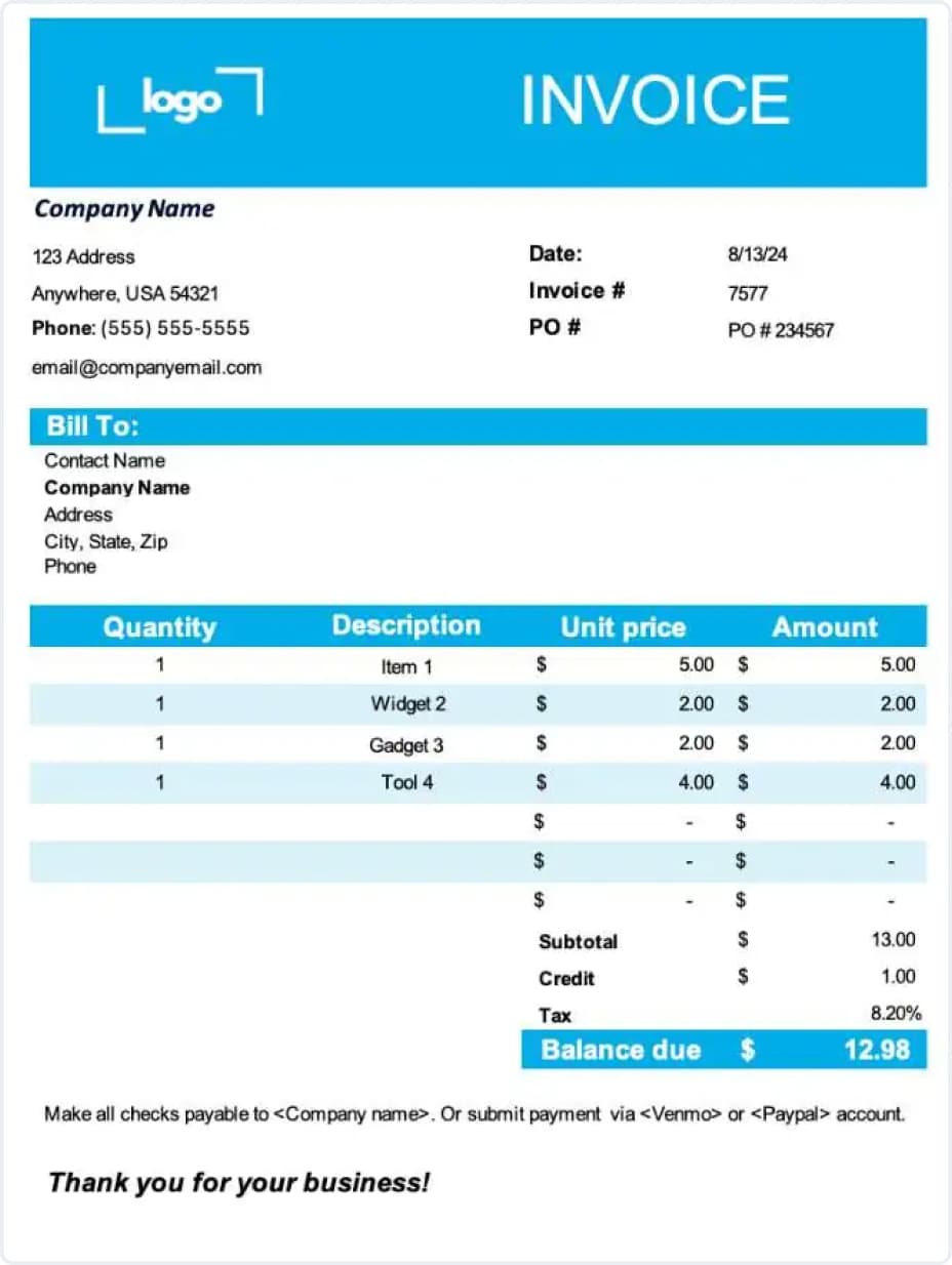 Invoice Templates Invoice For Purchase Print Free – Explore Reliable ...