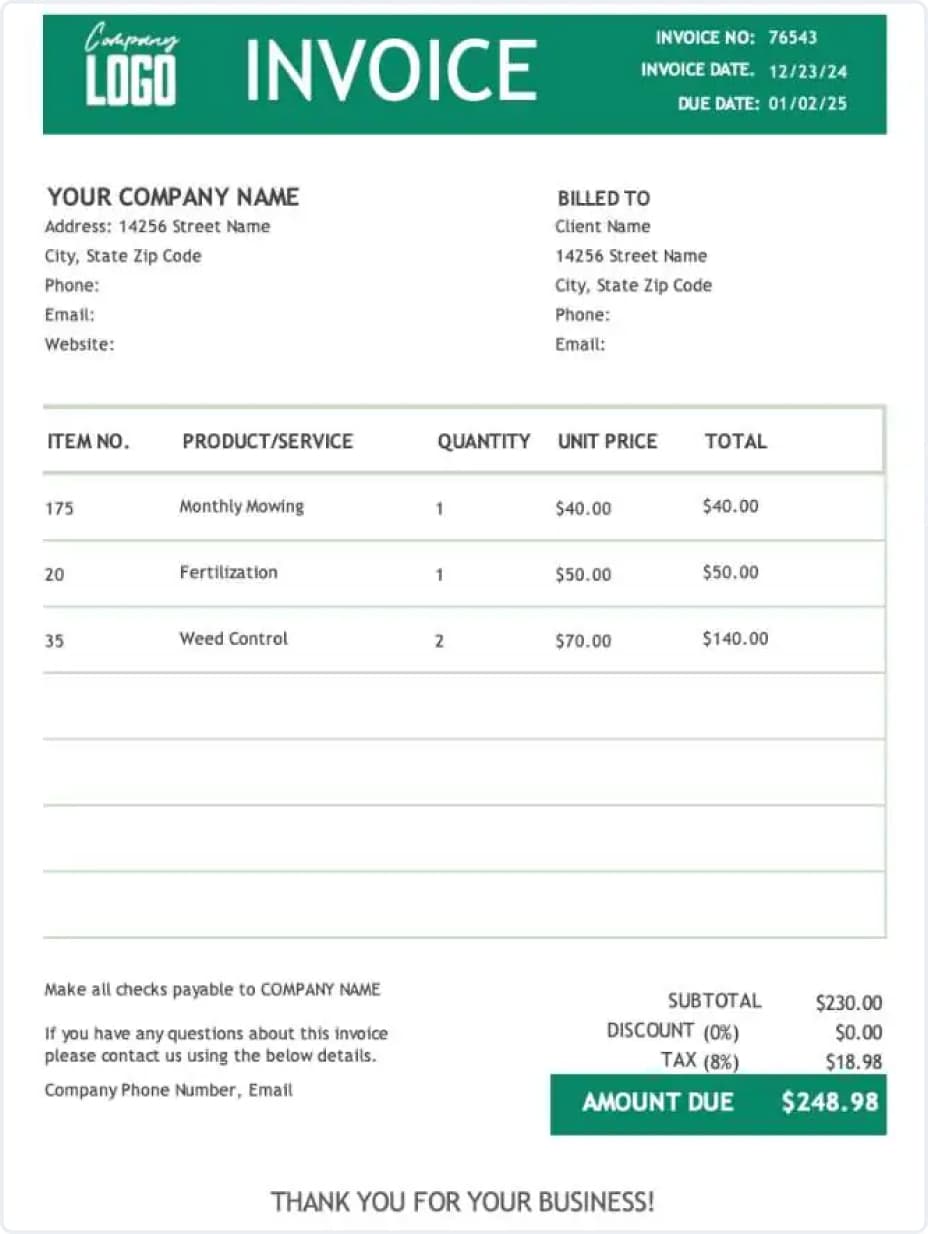 Invoice Template Image